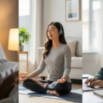 mujeres con auriculares inhalambricos